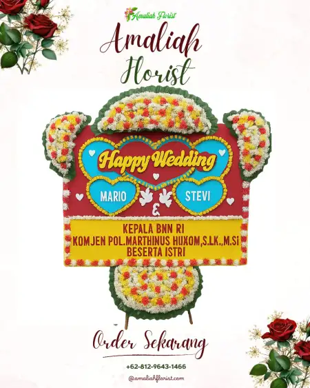 Papan Bunga Pernikahan Cemeng